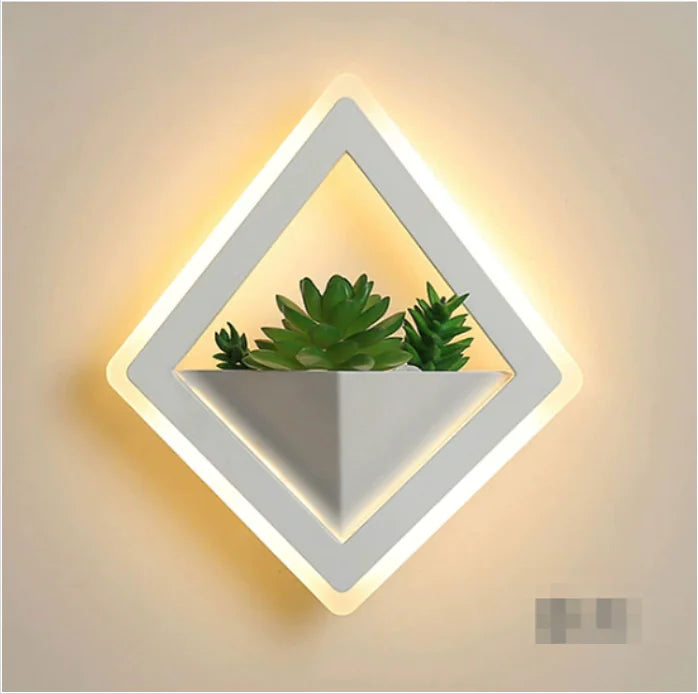 Modern Minimalist LED Wall Light - Green Plant Design