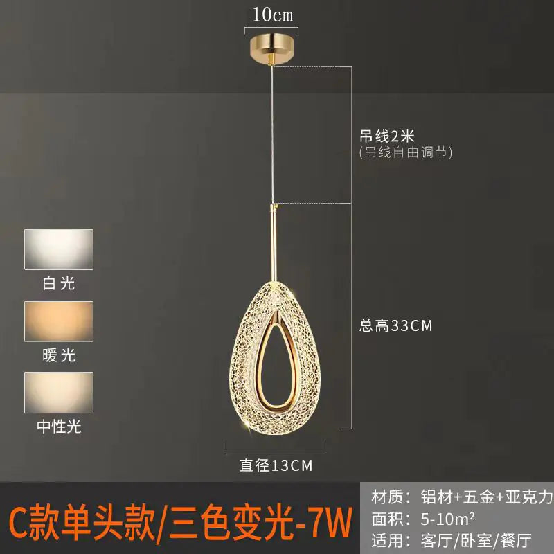 Modern Minimalist Pendant Light for Bedroom and Bar