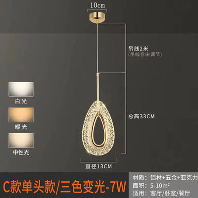 Modern Minimalist Pendant Light for Bedroom and Bar