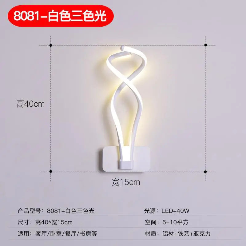 Nordic Modern Minimalist LED Wall Light for Bedroom