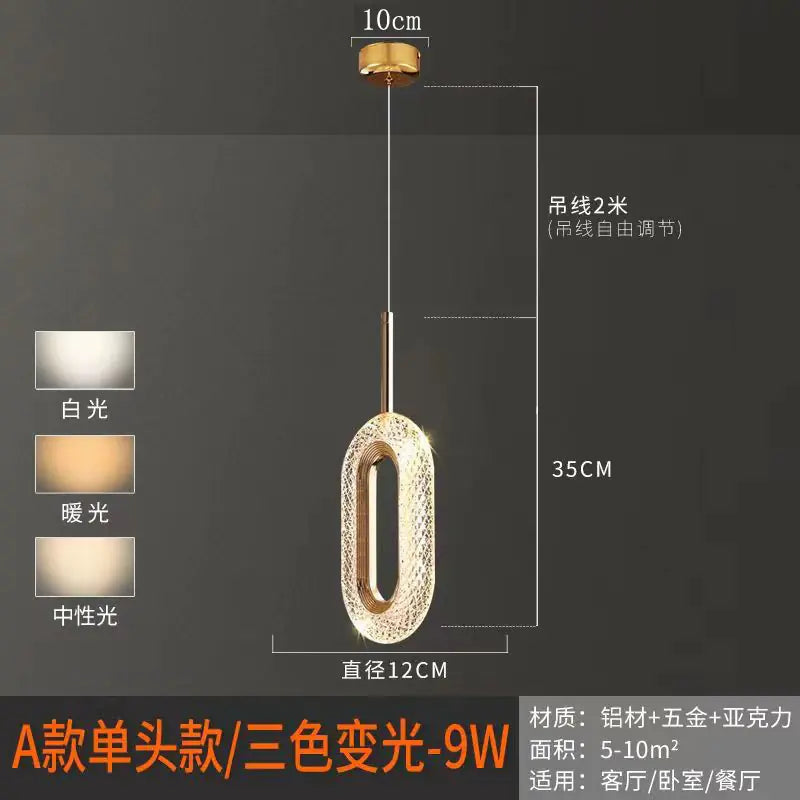 Modern Minimalist Pendant Light for Bedroom and Bar