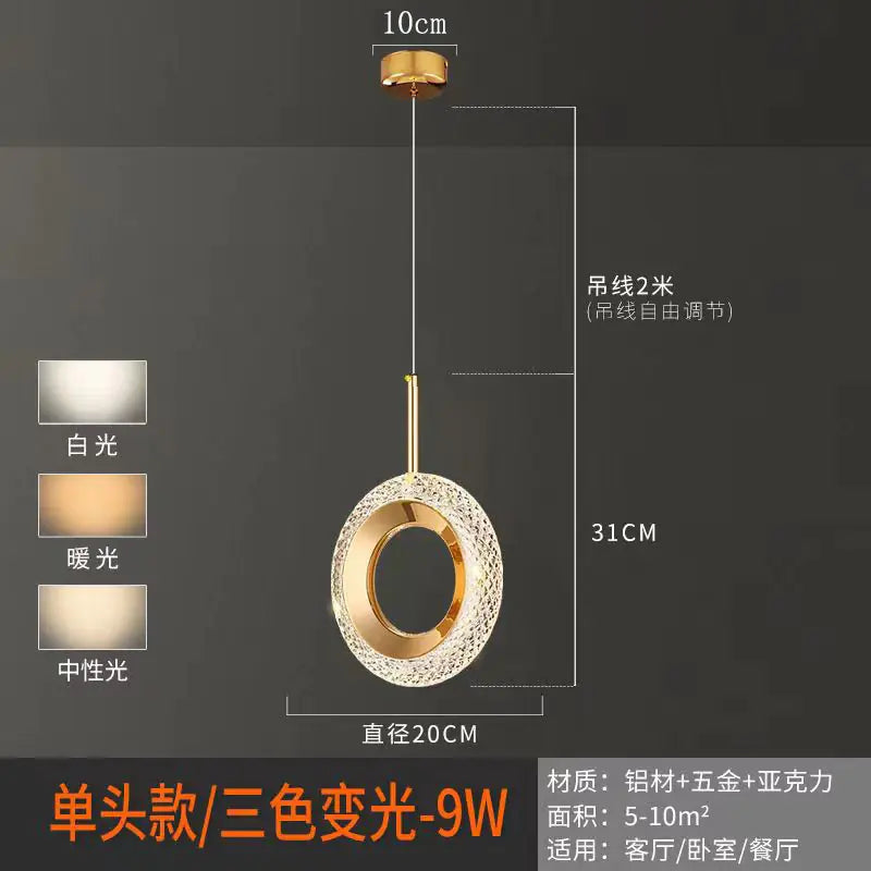 Modern Minimalist Pendant Light for Bedroom and Bar