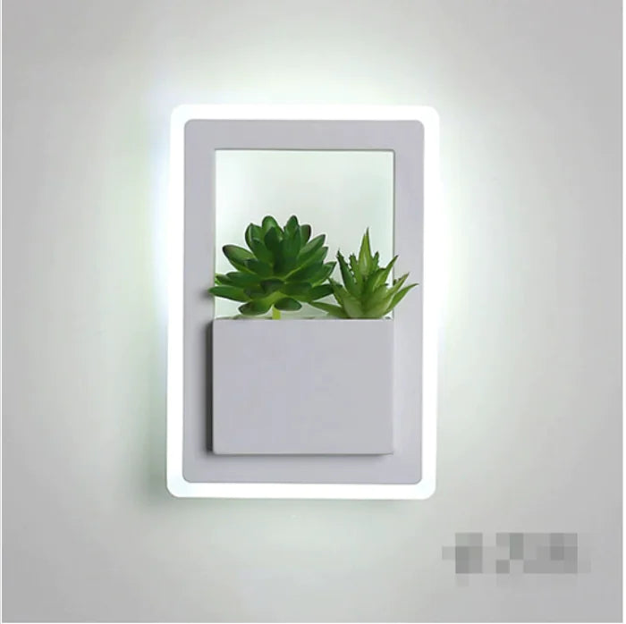 Modern Minimalist LED Wall Light - Green Plant Design