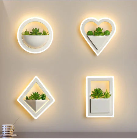 Modern Minimalist LED Wall Light - Green Plant Design