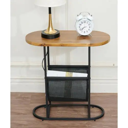 Acacia Oval Small Side Tables Living Room Small Space With Magazines Organizer Storage Space