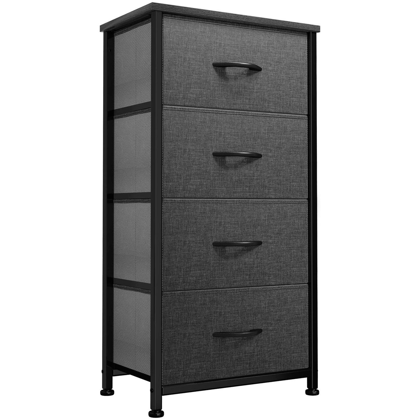DWVO Fabric Dresser for Bedroom Tall Storage Dresser with 8 Drawers Black Dresser & Chest of Drawers Storage Drawer Organizer for Closet Bedroom Living Room