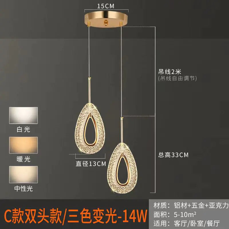 Modern Minimalist Pendant Light for Bedroom and Bar