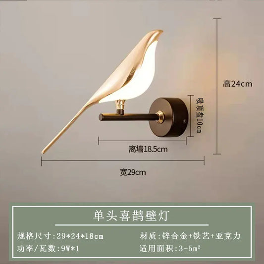 Modern Minimalist Creative Bird Wall Light for Home